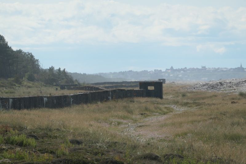 Looking back along the bunkers to Lossiemouth