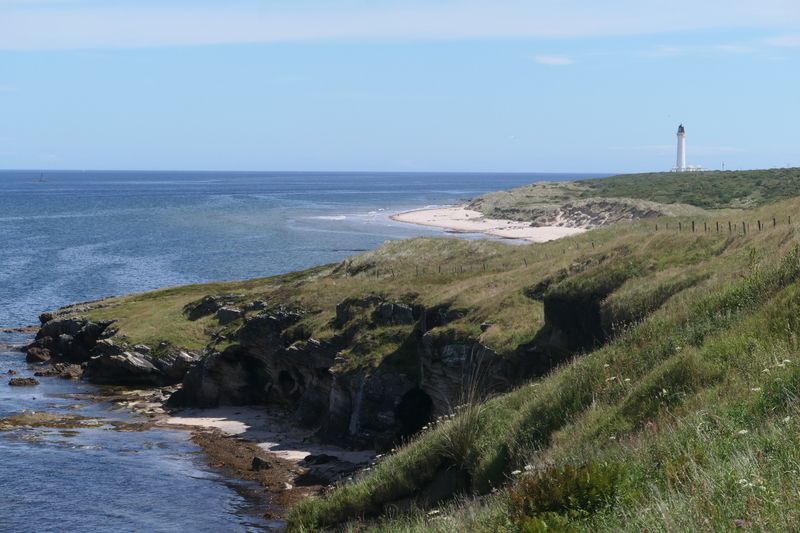 View along the coast to Covesea lighthouse