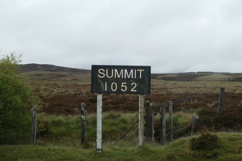 Summit sign on Dava Moor